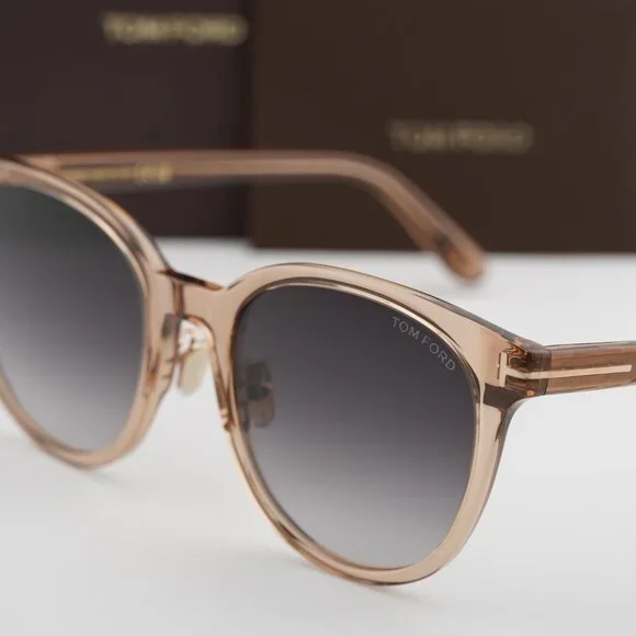 Tom Ford FT1133-K 45B Square Sunglasses - Light Brown/Smoke